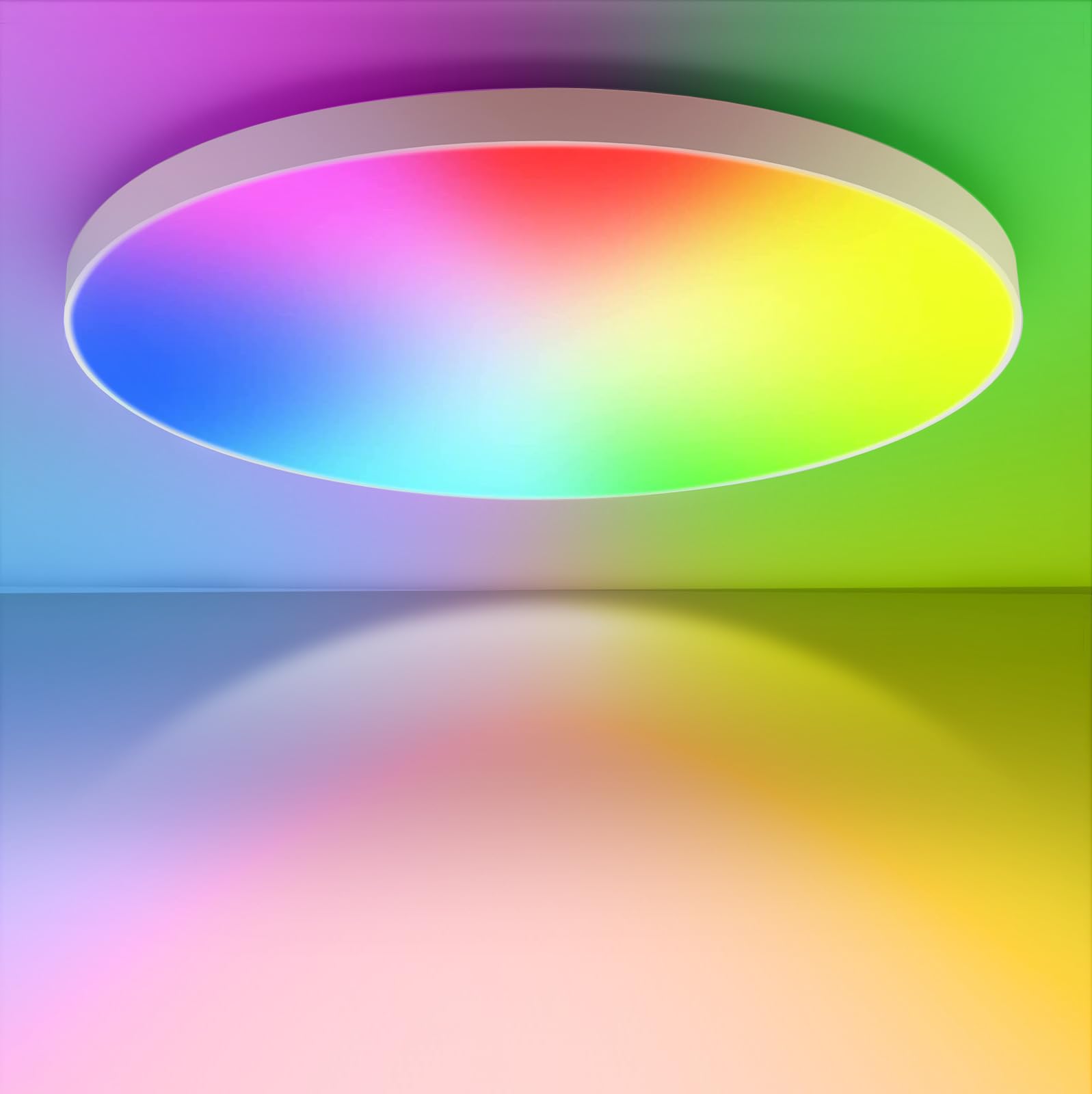 24W Plafon Led Techo Regulable RGB+CCT Lámpara de Techo redonda con Mando a Distancia LED Iluminación de techo 3000K-6500K para dormitorio Cocina Sala de estar Pasillo Balcón Baño Comedor Ø28CM