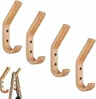 Ganci Autoadesivi In Legno Per Parete - 4 Pezzi Stile Rettangolare Faggio, Porta Oggetti Decorativi - Foto 4