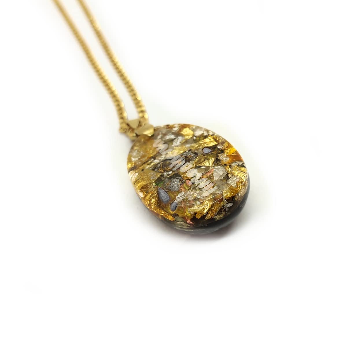 Edelstein Orgonit Anhänger Ursprung - Spiritueller Energetischer Schutz Kristall Schmuck mit Kette | Buntkupfer | Schwarzer Turmalin | Herkimer Diamant