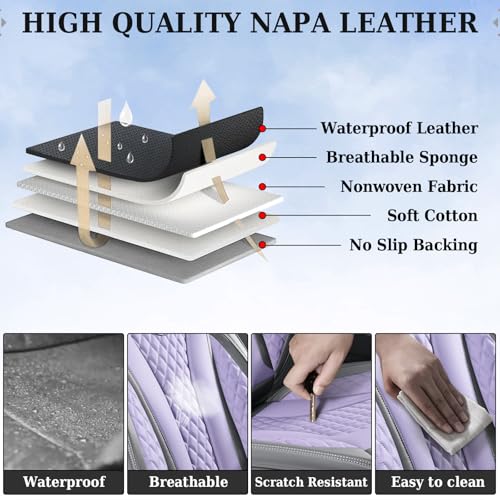 Image of Coverado Car Seat Covers, Back Car Seat Cover, 3-Pieces Leather Seat Cover, Luxury Car Seat Cushion, Luxury Seat Cover Seat Protector Universal Most Cars Trucks SUV