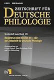 Zeitschrift für deutsche Philologie: Register zu den Bänden 111-120
