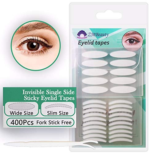400Pcs Natural invisible Single Side Eyelid Tape Stickers Medical-use Fiber Eyelid Lift Strip, Instant Eye Lift Without Surgery, Perfect for Uneven Mono-Eyelids, 100 Pairs Slim + 100 Pairs Wide