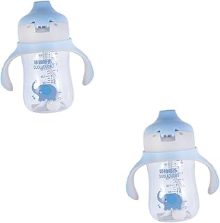 Toyvian 2 Pçs Copo De Aprendizagem Copo De Palha Para Bebê Copos De Palha Para Bebê Tritan Alça Dupla Copo De Água Adorável Copo De Palha De Bebê Copo De Água Infantil Durável Copo De