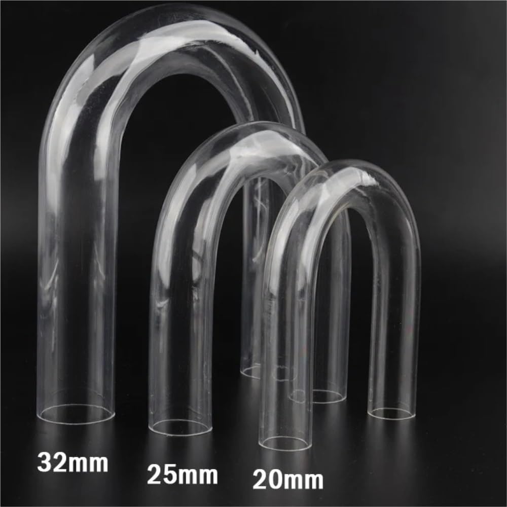 Conector de Tubo para Peces de Acuario, 5 Tubos acrílicos Transparentes en Forma de U de 120 mm, 170 mm y 108 mm for acuarios, Manualidades, Accesorios de Aire en Forma de U.(32mm)