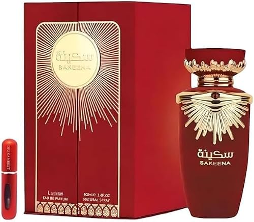 Perfume Sakeena 100ml árabes (ORIGINAL) Eau De Parfum Mujer+Regalo Atomizador DRIKANBEST recargable 5ml