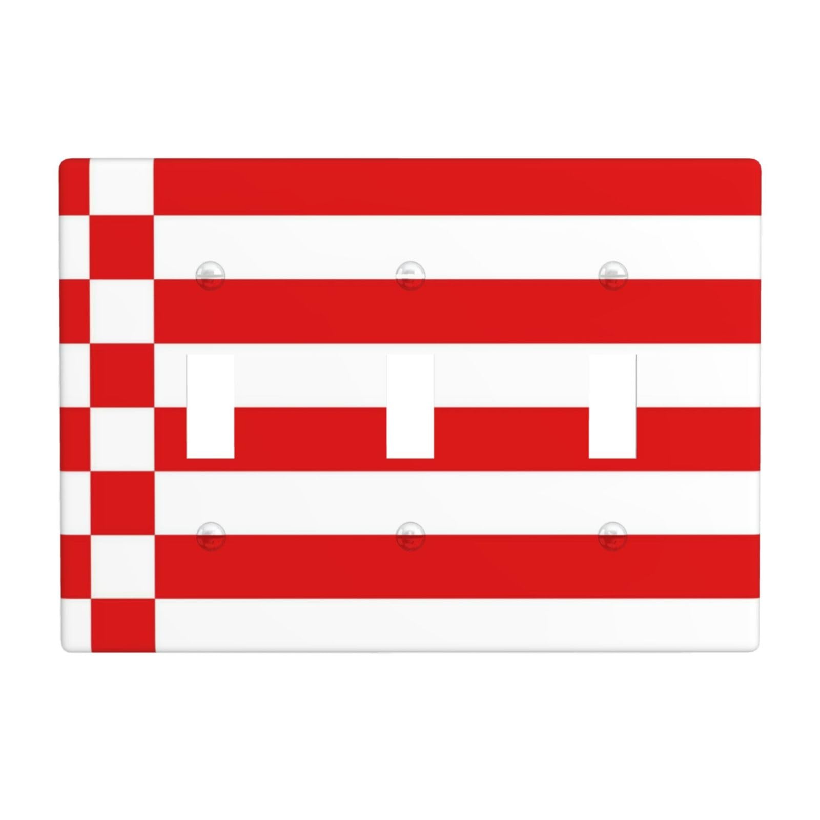 Bremen Flag 3 Gang Switch Plate Cover-Unbreakable Polycarbonate Wall Plate, Heat Resistant Toggle Switch Decor for Home