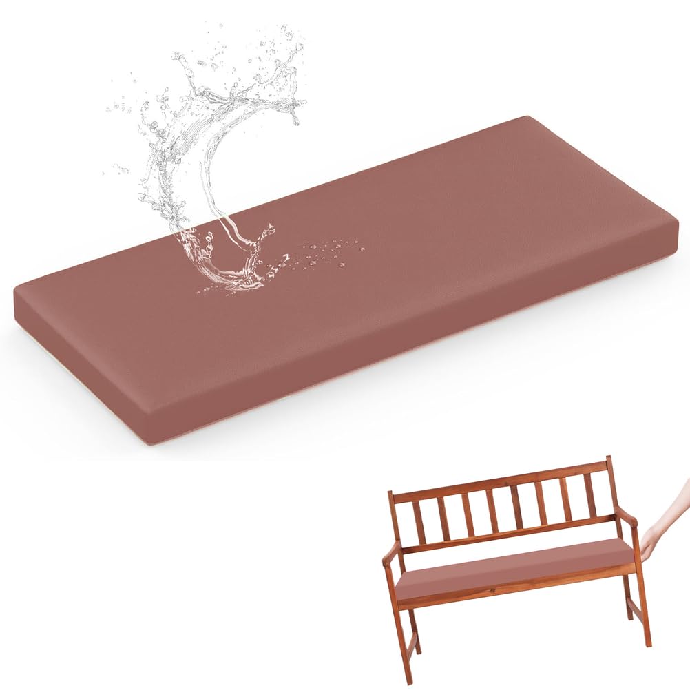 Cuscino per panca da esterno in pelle impermeabile, traspirante, per interni ed esterni, con fondo antiscivolo, in schiuma ad alta densità, 130 x 30 x 5 cm, n. 12, perfetto per casa e patio