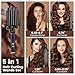Bo'laiya 5 in 1 Curling Wand Set with Temperature Display, Curling Iron Set with 5 Interchangeable Ceramic Curling Wands, Instant Heat Up, Suitable for All Hair Types (Black)