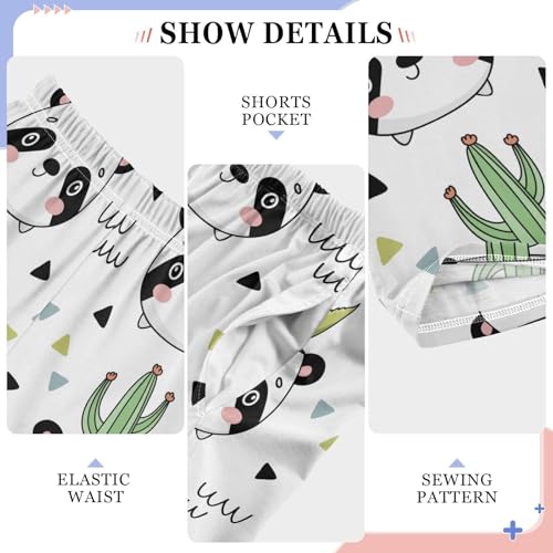 ZZKKO Cute Panda Pots Cactus Boys Pants for Kids Jogger Pants with Pockets S-XL4