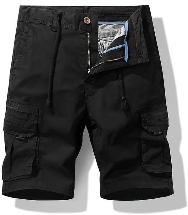Men's Summer Cargo Straight Solid Color Cotton Shorts Outdoor Leisure