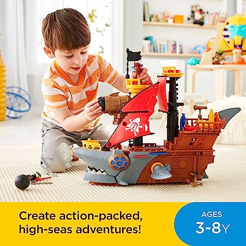 Imaginext Preschool Toy Shark Bite Pirate Ship Playset With Figure & Accessories For Pretend Play Ages 3+ Years #TOP1