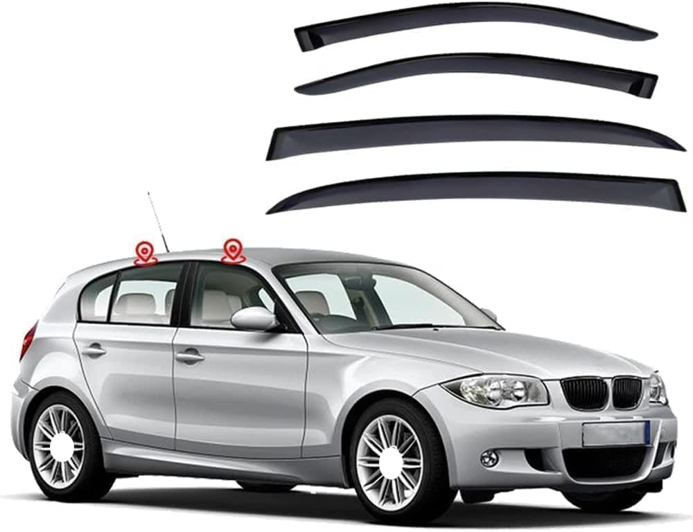 WeiYH Wind Deflectors for BMW 1 Series E87 2004-2010, Keep Your Car Ventilated in Rain Car Rain Guard Shield Stick-on Fitment Weathershields