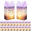 Coume 50 Pcs Church Gifts for Mothers Day Christian Gift Bags Bulk with Tissue 591 x 315 x 827 Inches Religious Baptism Bags with Handles Paper Gift Bags for Church Mom Birthday Party Favor