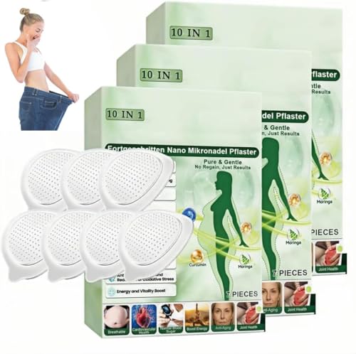 Paquet de 3 Boîtes Moringa Patchs 10 en 1,Patchs 10 en 1 Ingrédients Naturels Invisible Sous les Vêtements Facile à Appliquer Idéal pour Adulte Homme et...