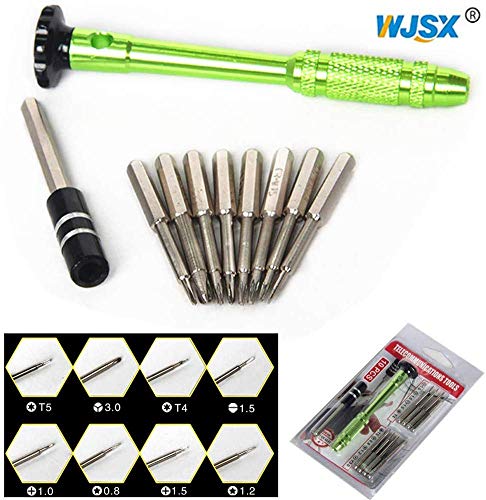 WJSX 10 in 1 Professional Torx Screwdriver Set Precision for Watch Computer for iPhone Samsung Smart Phone Repair Dismantle Tools
