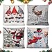 Colmanda 4 pcs Fundas Navideñas para Cojines, Fundas Cojin Serie De Navidad, Algodón Lino Throw Pillow Case Funda de Almohada, Fundas para Cojines de Sofa, Christmas Cojin Fundas 45x45 cm (Gris)