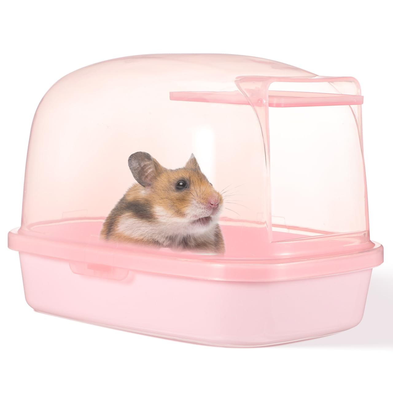 VANZACK Kunststoff Sandbad Box FüR Kleine Haustiere - Praktische Chinchilla Sauna Mit Transparentem Design Langlebig Und Hygienisch FüR Hamster Meerschweinchen Und EichhöRnchen - 23X16X17Cm
