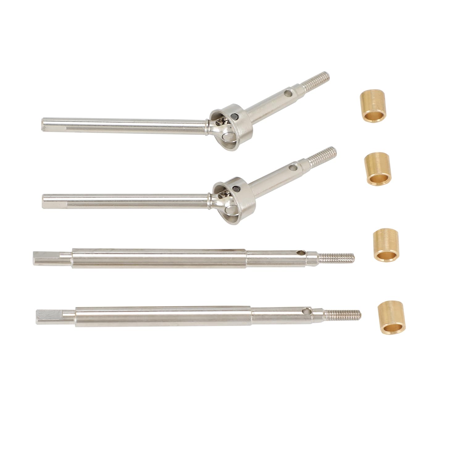 +2mm Extended Thread Dogbone Axle CVD Shafts CVD Front Rear Axle Shafts for 1/18 RC Crawler TRX4M Accessories Parts-Sliver