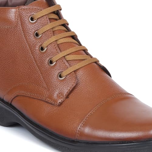 Image of Zoom Shoes High Ankle Genuine Leather Shoes For Men ZA-1165 | Super Comfortable Anti-slip Hiking Boots With Cushioned Insole