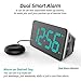 Easy Setting Dual Alarm Digital Clock with Bed Shaker, Extra Loud Alarm, 7” Large Display, Dual USB Charger, Full Range Dimmer, Snooze, Battery Backup, USB Night Light – Eye Protection Green