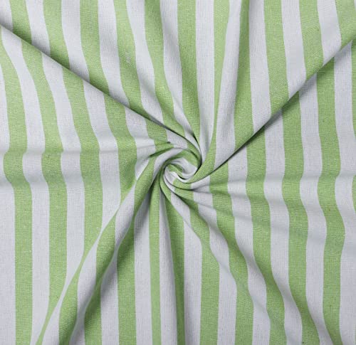 Image of AIRWILL, 200GSM Handloom Cotton Double Bedsheet with 2 Pillow Covers (Candy Stripe Green)