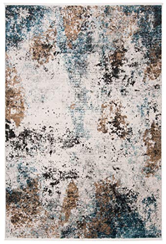 Safavieh Contemporary Indoor Woven Accent Area Rug, Shivan Collection, SHV742, in Ivory/Grey