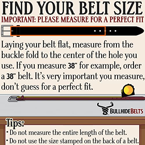 Bullhide Belts Mens USA Made Leather Belt for Casual 1.50" Wide,