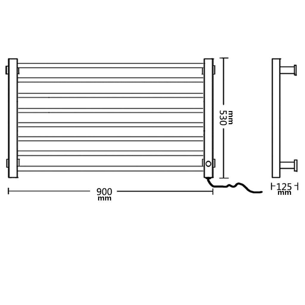 Toallero eléctrico de Acero Inoxidable, calefacción a Temperatura Constante, Control Inteligente de Temperatura, 150 W, 530 900 125 mm, radiador de Pared para Interiores.