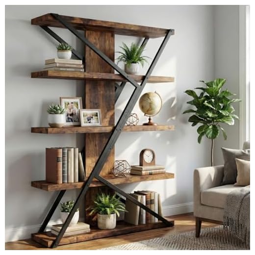 FUSUNBAO Vintage Industrial Bookshelf