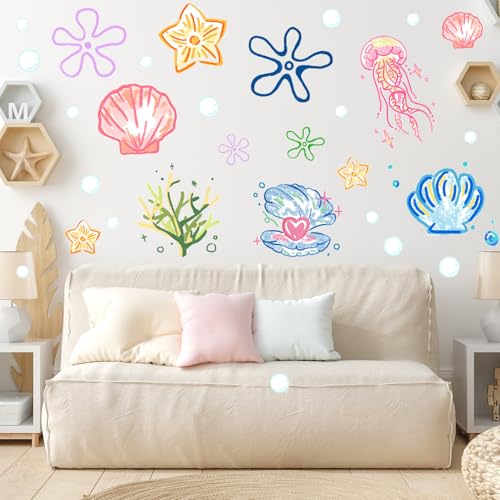 FYSUIMU 9 hojas de vinilos decoración temática oceánica miniatura 7