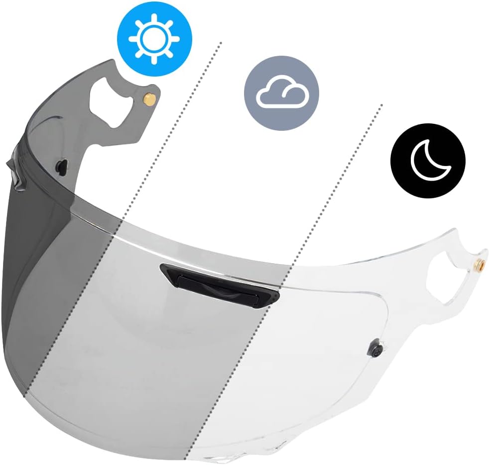VAS-V MAX Vision Photochromic Shield Visor for Corsair-X, Signet-X, Quantum-X, DT-X, Defiant-X, Regent-X Motorcycle Helmets (Photochromic [Clear/Smoke])