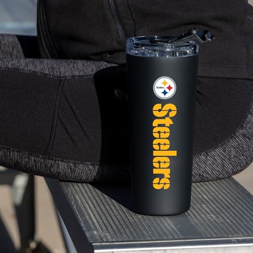Image of Rico Industries NFL Football 24oz Stainless Steel Tumbler with Lid and Dual Functioning Lid
