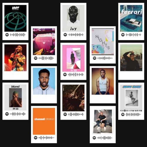 Image of Frank Ocean Poster | Frank Ocean Songs Mini Polaroid Poster Kit (Set of 15) | Frank Ocean's Lost, Nights, White Ferrari Polaroids (8 x 6 cm) Posters for Phone Accessories, Bedroom, room decoration