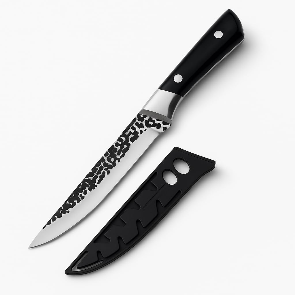 Machado Serbian Chef Knife - High Carbon Clad Steel Tofukiri Butcher Cleaver, Full Tang Kitchen Chef Knives - Ideal Fathers & Mothers Day Gifts