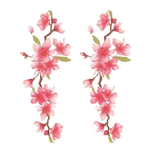Tatuaggio Temporaneo Adesivo Per Tatuaggi Falso 2 Pezzi Di Adesivi Per Tatuaggi Con Fiori Di Ciliegio, Gambe E Braccia Di Fiori Di Pesco Freschi, Impermeabili, Femminili E Di Lunga Durata
