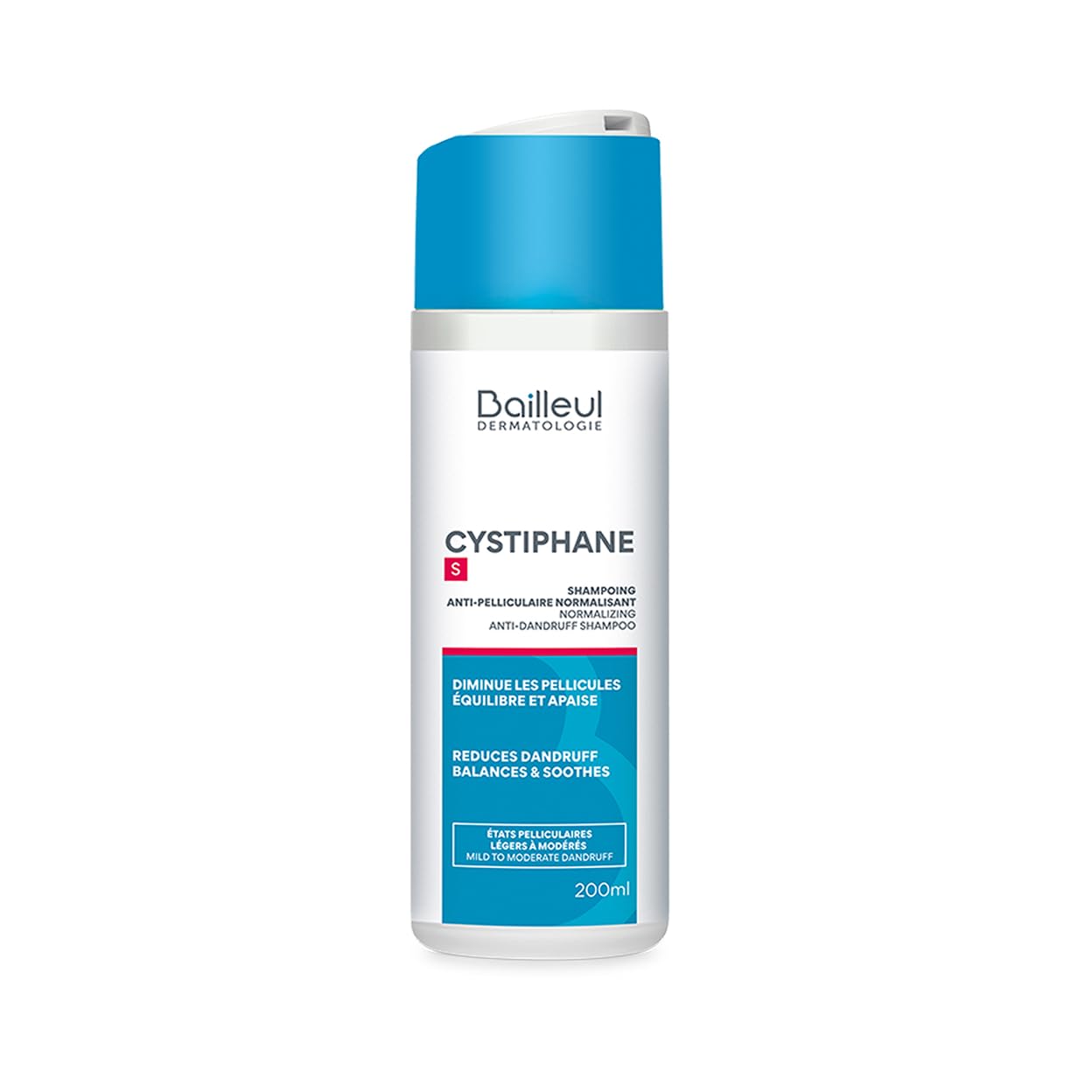 Bailleul | CYSTIPHANE S Anti-Schuppen Shampoo | Bei leichten bis mittleren Beschwerden | Reduziert Schuppen, reguliert und beruhigt | 200 ml