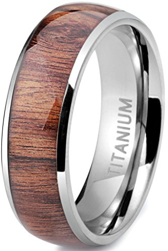 Jstyle Titanium Engagement Rings for Men Vintage Wedding Band 8mm
