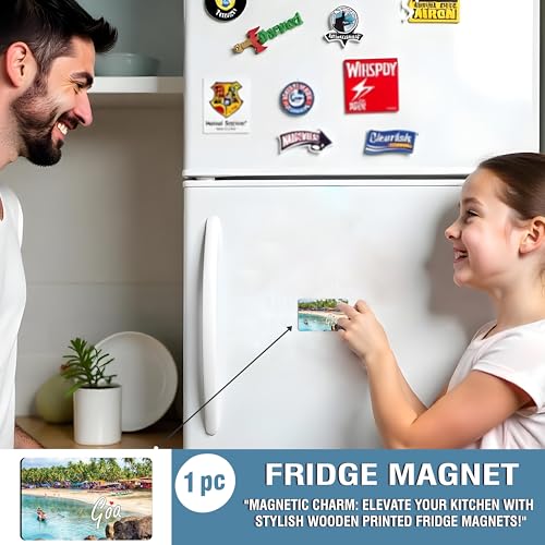 Image of Elegant Fridge Magnet with Themes |Rectangular Size Refrigerator Magnet with Magnetic Rubber Back | Pack of 1, 8.6cm X 5.4cm (Goa)