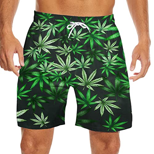 Hawaiian Swim Trunks with Compression Liner Lightweight Beach Board Shorts Soft Tropical Swim Suits for Men3