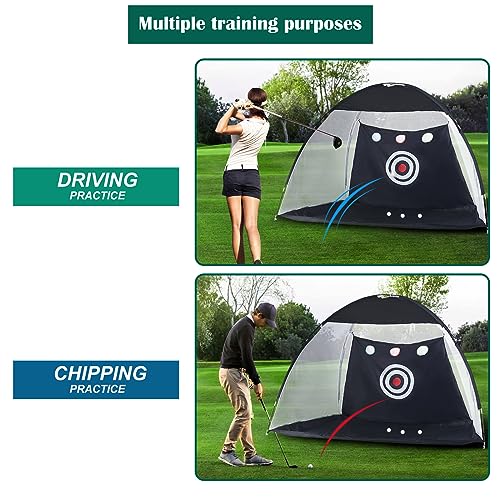 LEMROE Golf Practice Net 10x7ft with Mat, Swing Training Targets and Carry Bag - Image 9