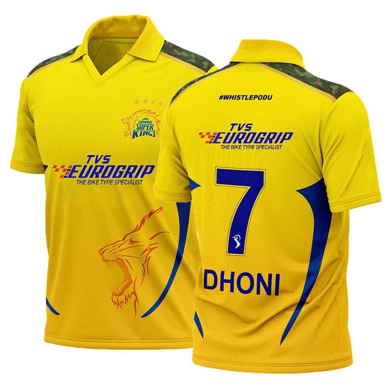 Buy Chennai Cricket Team Jersey 2023 MS Dhoni 7_Boys & Men Online at