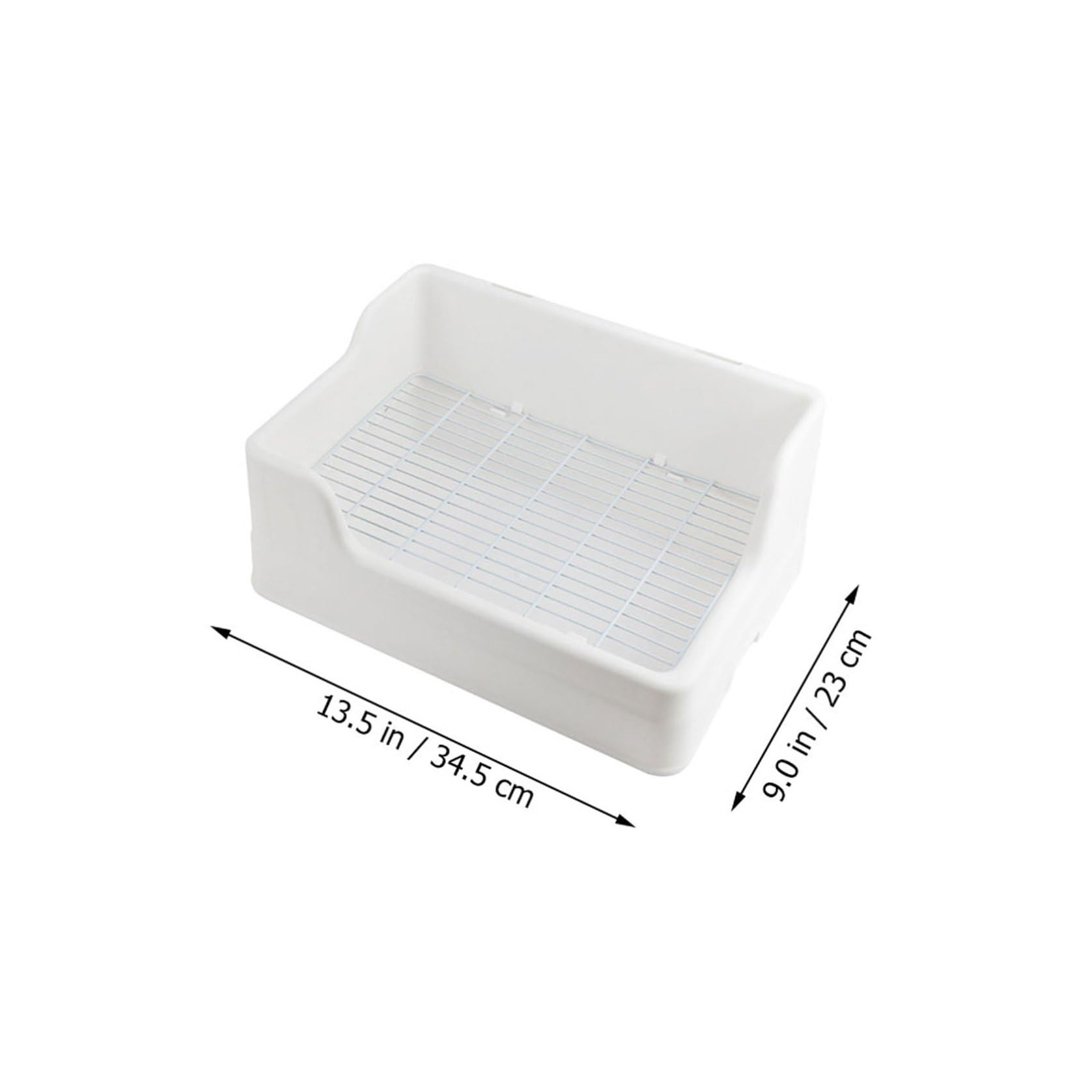 Kaninchenkäfigtoilette mit Flacher Form, Zwei Stück, Weiß, Kunststoff