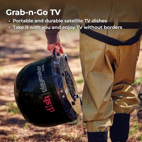 Image of Winegard PL-8035R Black Dish Playmaker HD Satellite Antenna with Dual Receiver Capability, DVR Ready, Fully-Automatic, and Portable for RV, Camper, and Tailgating
