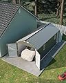 Garvee 10x20 ft Enclosed Metal Carport, Car Port with Vertical Steel Roof for All-Weather Use, Metal Shed with Man Door for Sedans & SUV, Gray