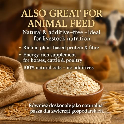 GiDeli Haferflocken 25 kg - natürliche zart Futterhaferflocken - ohne Zusätze & neutral im Geschmack - für Porridge, Müsli & Backen - auch Geeignet als Tierfutter