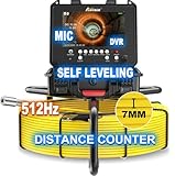 Anysun Self Leveling Sewer Camera 512Hz with Distance Counter, 7MM Thicker Cable, 165Ft Pipe Inspection Camera with 9'' 1080P IPS Screen, Video Drain Camera IP68 Industrial Borescope Snake, 32GB Card