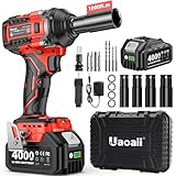 【2025年新登場】Uaoaii 電動インパクトレンチ 強力 1000N.m タイヤ交換 小型 ブラシレスモーター 車用 一台３役 電動レンチ ドリルドライバー インパクトドライバー コンパクト＆軽量 充電式 コードレス 4000mAhバッテリー付き 無段変速 ナットの締め付け ボルトの緩み 自動停止モード LEDライト付き ホイール交換 豊かな付属品付き 日本語説明書付き