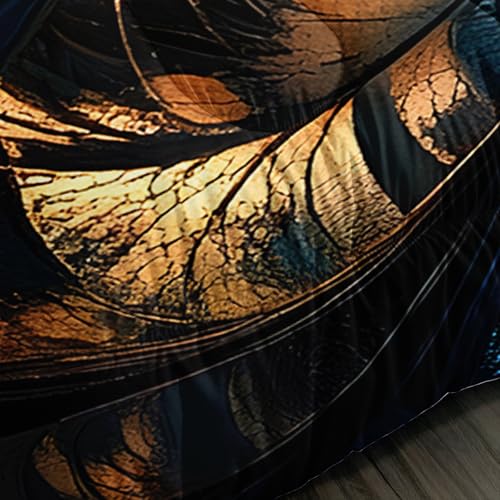 Image of AILONEN Luxury Floral Bedding Set Full Size for Girls Women,Blue and Gold Mandala Comforter with 2 Pillowcases,3-Piece Abstract Art Quilt Set for Bedroom Decor