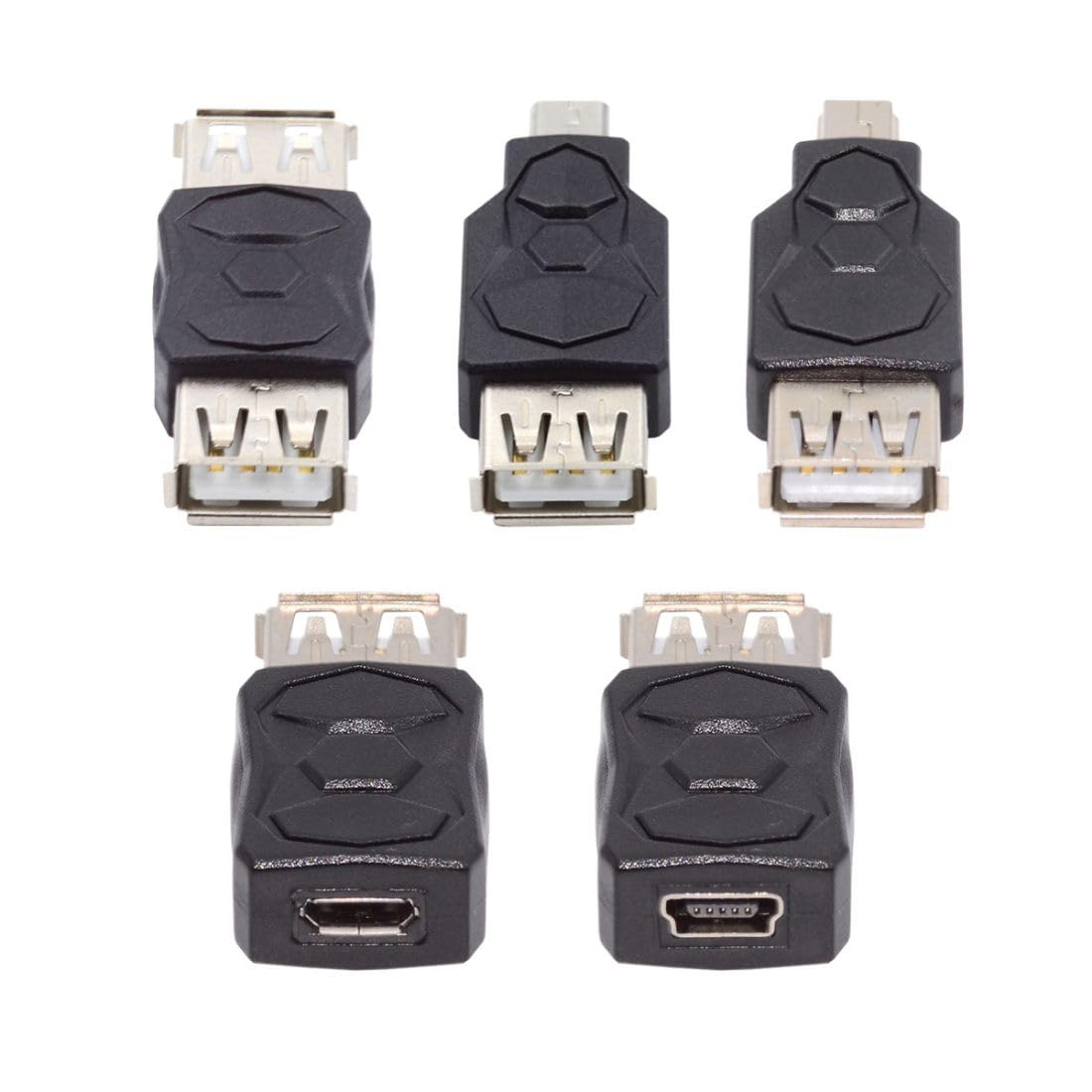 Chenyang Lot De 5 Connecteurs USB 2.0 Micro USB Et Mini USB