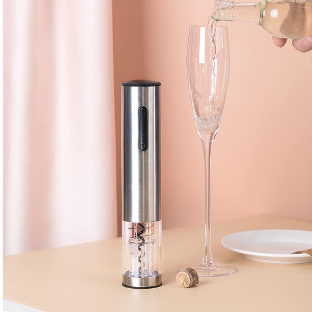 Sacacorchos Abridor de Vino automático eléctrico El Material de Acero Inoxidable es Seguro y Duradero Abrelatas Abrebotellas portátil Plata